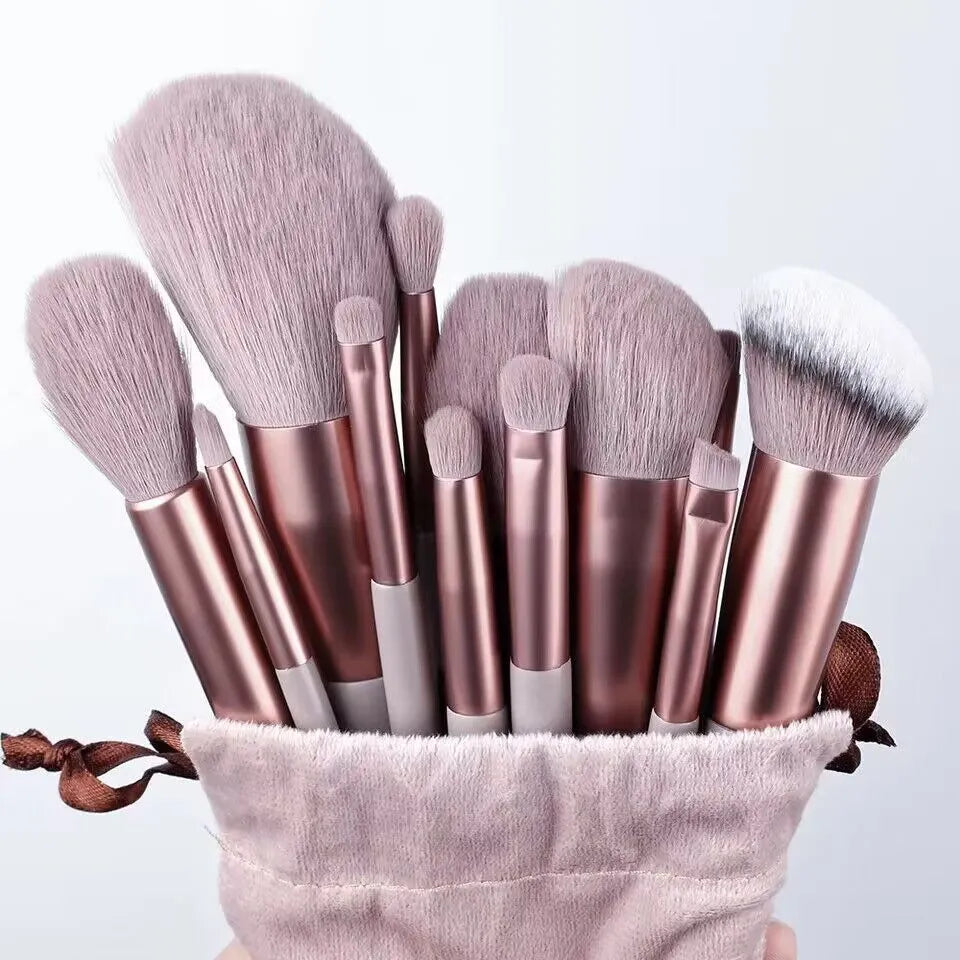 13/14PCS Makeup Brushes Set Eye Shadow Foundation Blush Powder Brush Women Cosmetic Blending Beauty Soft and Fluffy makeup tools