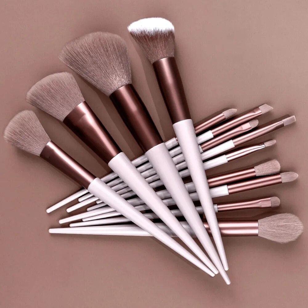 13/14PCS Makeup Brushes Set Eye Shadow Foundation Blush Powder Brush Women Cosmetic Blending Beauty Soft and Fluffy makeup tools