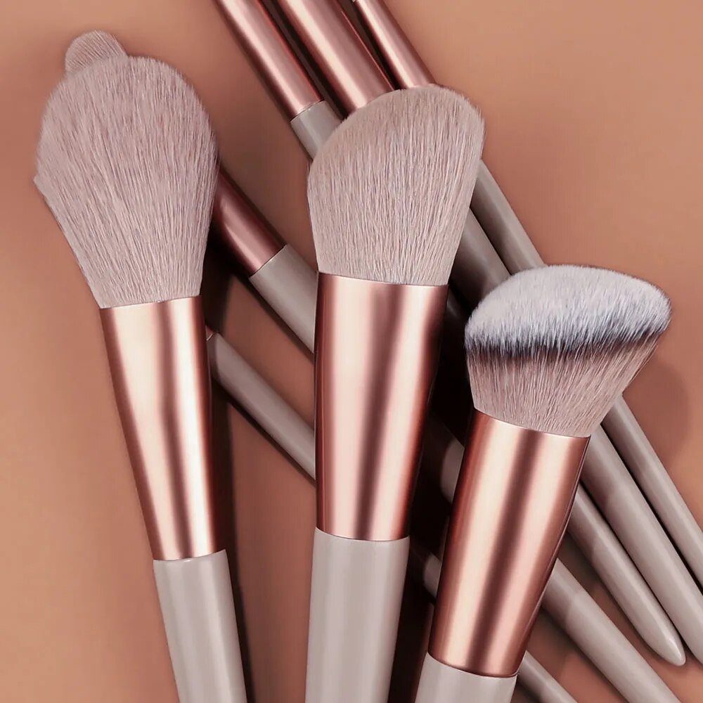 13/14PCS Makeup Brushes Set Eye Shadow Foundation Blush Powder Brush Women Cosmetic Blending Beauty Soft and Fluffy makeup tools