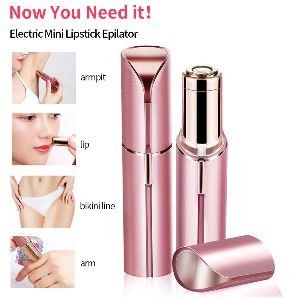 Electric Eyebrow Trimmer Mini Eye Brow Epilator Facial Lipstick Shape Hair Removal Portable Women Painless Razor Shaver Tool