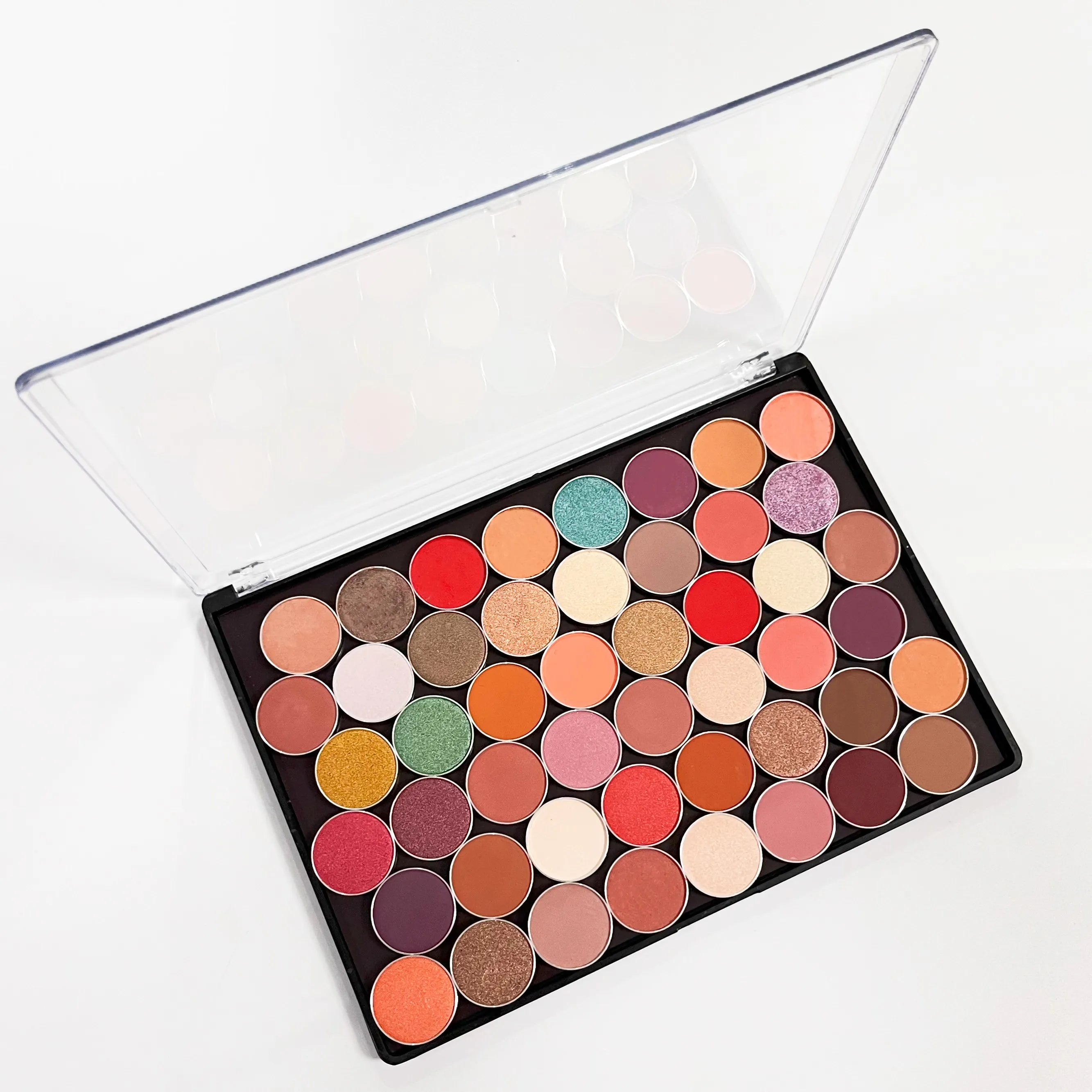 XL Large Empty Magnetic Plastic Eyeshadow Palette Makeup Storage Box Clear Lid & 20pcs Adhesive Metal Stickers