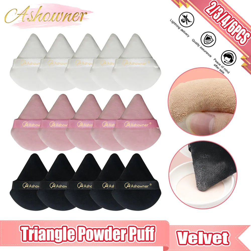 Triangle Powder Puff Soft Makeup Sponge for Face Make Up Eyes Contouring Shadow Cosmetic Washable Mini Velvet Foundation Puff