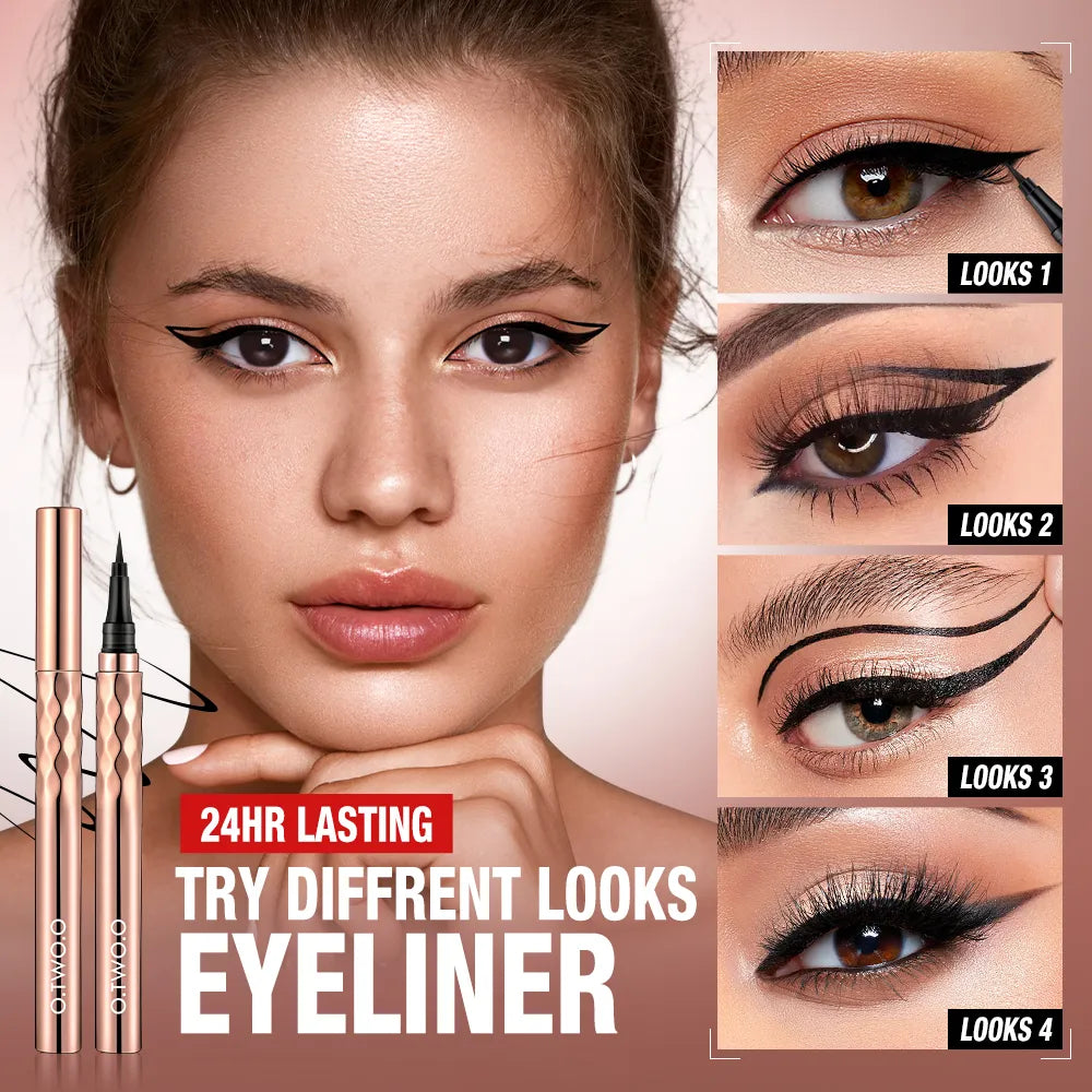 O.TWO.O Black Liquid Eyeliner Eye Make Up Super Waterproof Long Lasting Eye Liner Easy to Wear Eyes Makeup Cosmetics Tools