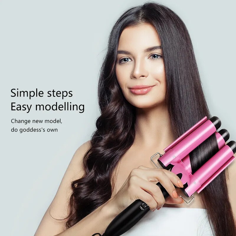 Hair Curling Iron Ceramic Professional Triple Barrel Hair Curler Egg Roll Hair Styling Tools Hair Styler Wand Curler Irons