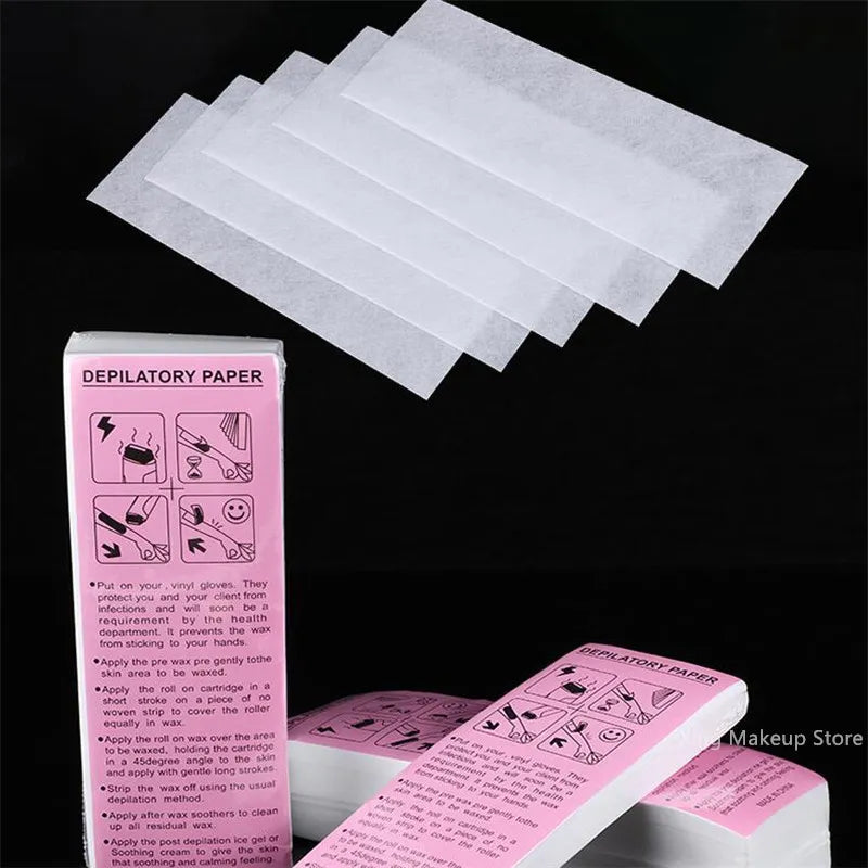 Wholesale 500/1000/2000PCS High Quality Nonwoven Body Cloth Hair Remove Wax Paper Rolls Hair Removal Epilator Wax Strip Paper 2#