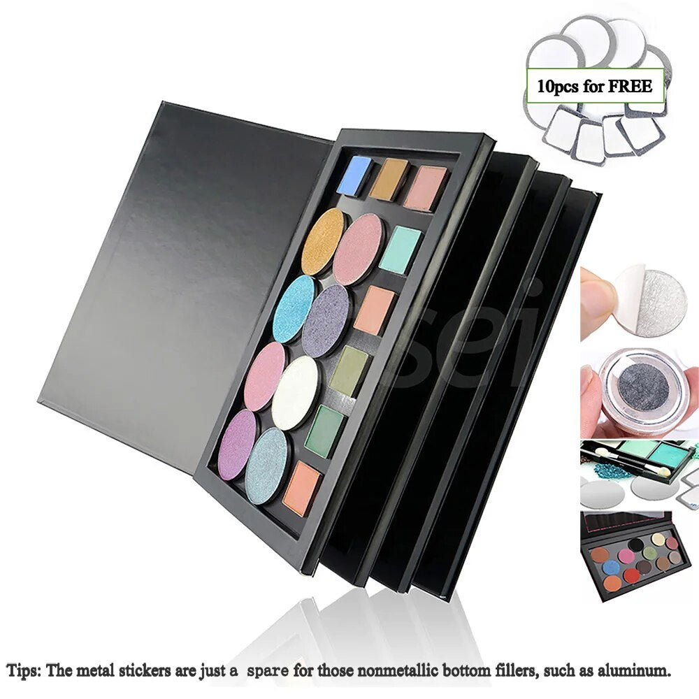 Coosei Book Shaped New Extra Large Magnetic Eyeshadow Pallete 3/4 Layers EMPTY Big Makeup Palette Storage Box 60pcs 36mm Shadows