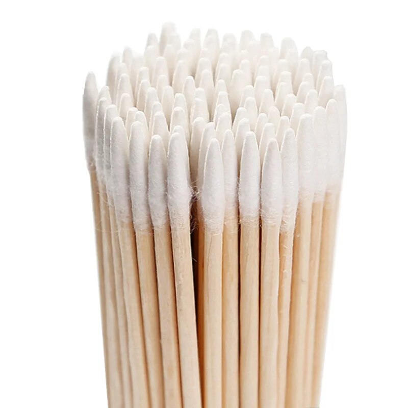 500PC/lot Wood Cotton Buds Tips Disposable Micro Cotton Swabs Makeup Ears Cleaning Sticks Cosmetic Nails Eyelash Extension Tools