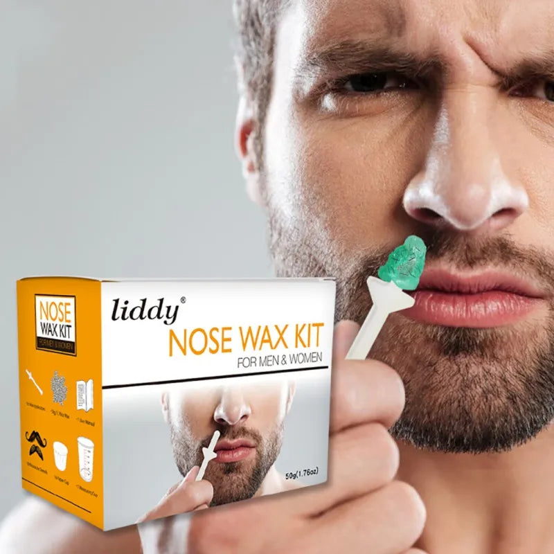 Wax beanPortable Painless Nose Wax Kit For Men & Women Nose Hair Removal Wax Set Paper-Free Nose Hair Wax Beans Cleaning Wax Kit