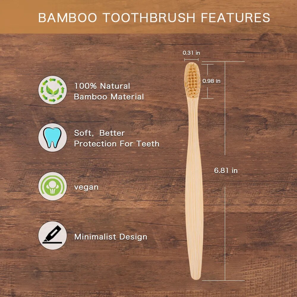 10 Piece Soft Bristles Bamboo Toothbrush Eco Friendly Vegan Tooth Brush Escova De Dente Cepillo De Dientes Bambu Brosse A Dent