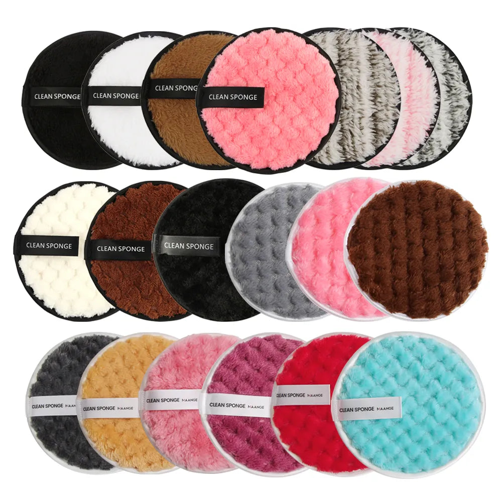 MAANGE 3PCS Microfiber Makeup Remover Towel Reusable Cleansing Cloth Pads Face Cleaner Plush Puff Foundation Skin Care Tool