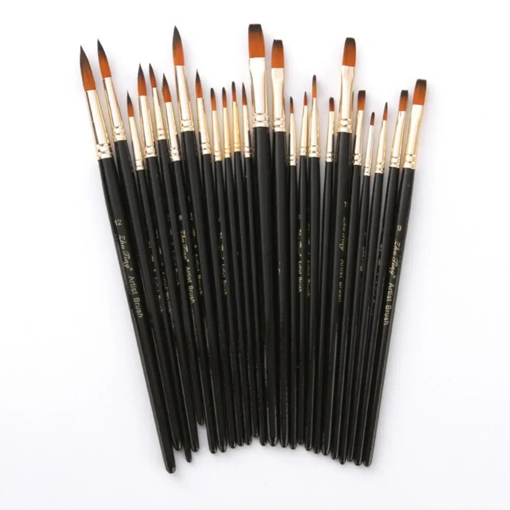 12Pcs/Set Professional Artist Paint Brush Acrylic Watercolor Oil Painting Tool Body Painting Brush Makeup Brushes Makeup Tools