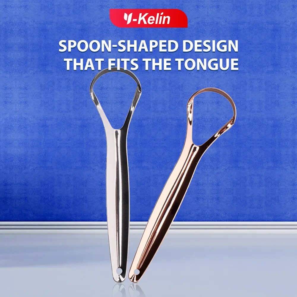 Y-Kelin Hot Sale Stainless Steel Tongue Scraper Metal  Cleaner Reusable & Eco-friendly Brush Fresh Breath Oral Care