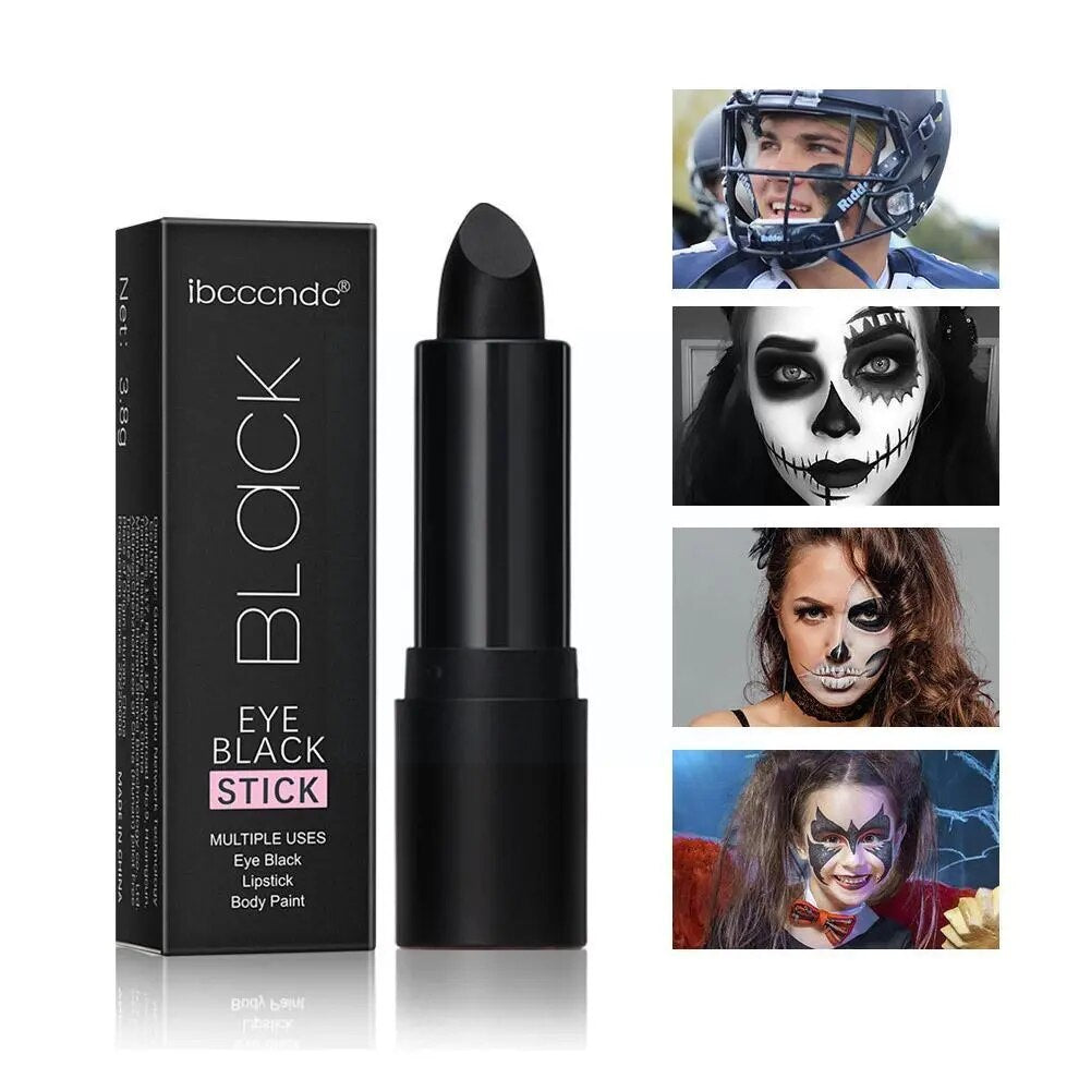 Black Eye Face Body Paint Stick Cream Eyeblack Tube Black Body Painting Blendable Sticks For Halloween Cosplay Joker Makeup E7C8