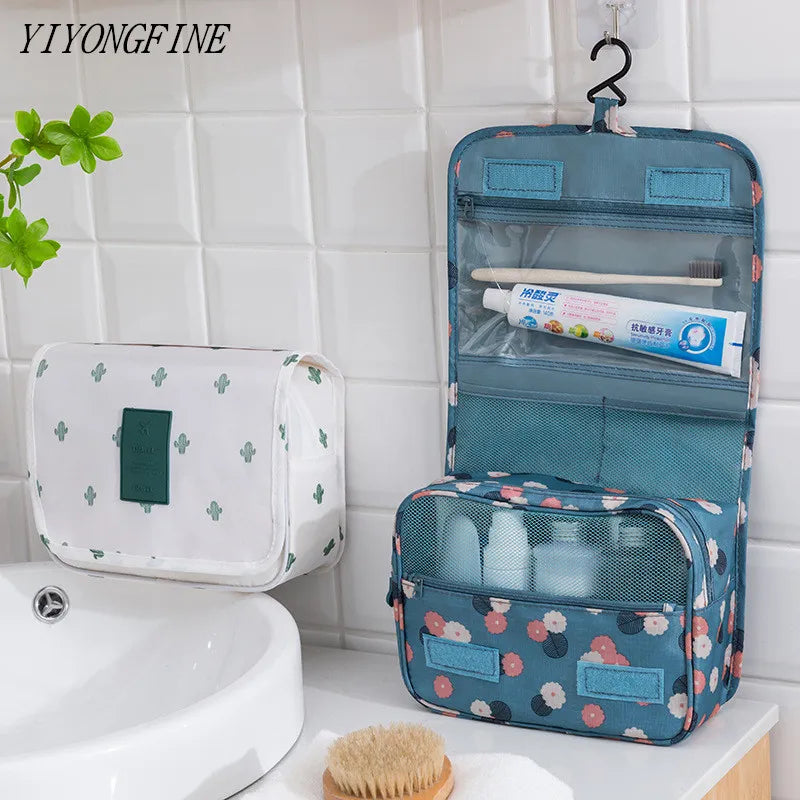 Nylon Hook Cosmetic Bag Women Makeup Bag High Capacity Toiletries Storage Pouch Travel Make Up Organizer Waterproof Beauty Bags