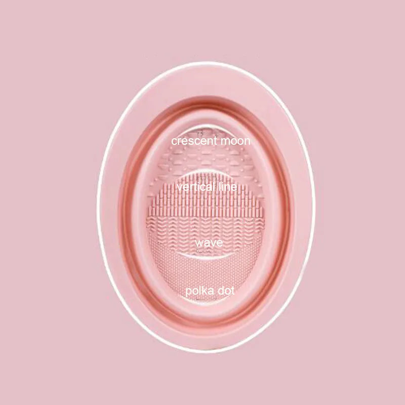 Soft Silicone Makeup Brush Folding Cleaning Bowl Cleaning Mat Cosmetic Eyeshadow Brush Cleaner Scrubber Box Cleaning Tools