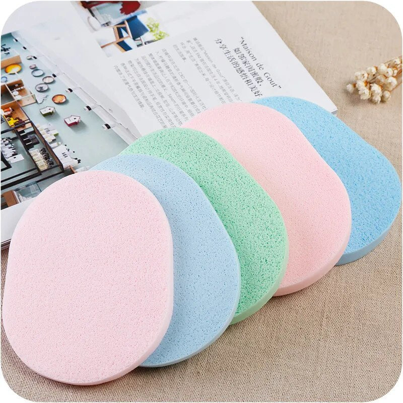 2Pcs Facial Cleansing Sponge Puff Face Cleaning Wash Pad Puff Available Soft Makeup Seaweed Sponge Makeup Cleansing Random Color