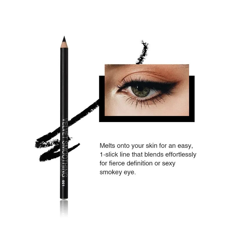 12pcs/lot Eyeliner Black Waterproof Long-lasting Portable Eye Liner Pencil Smooth Easy Makeup Pen High Quality