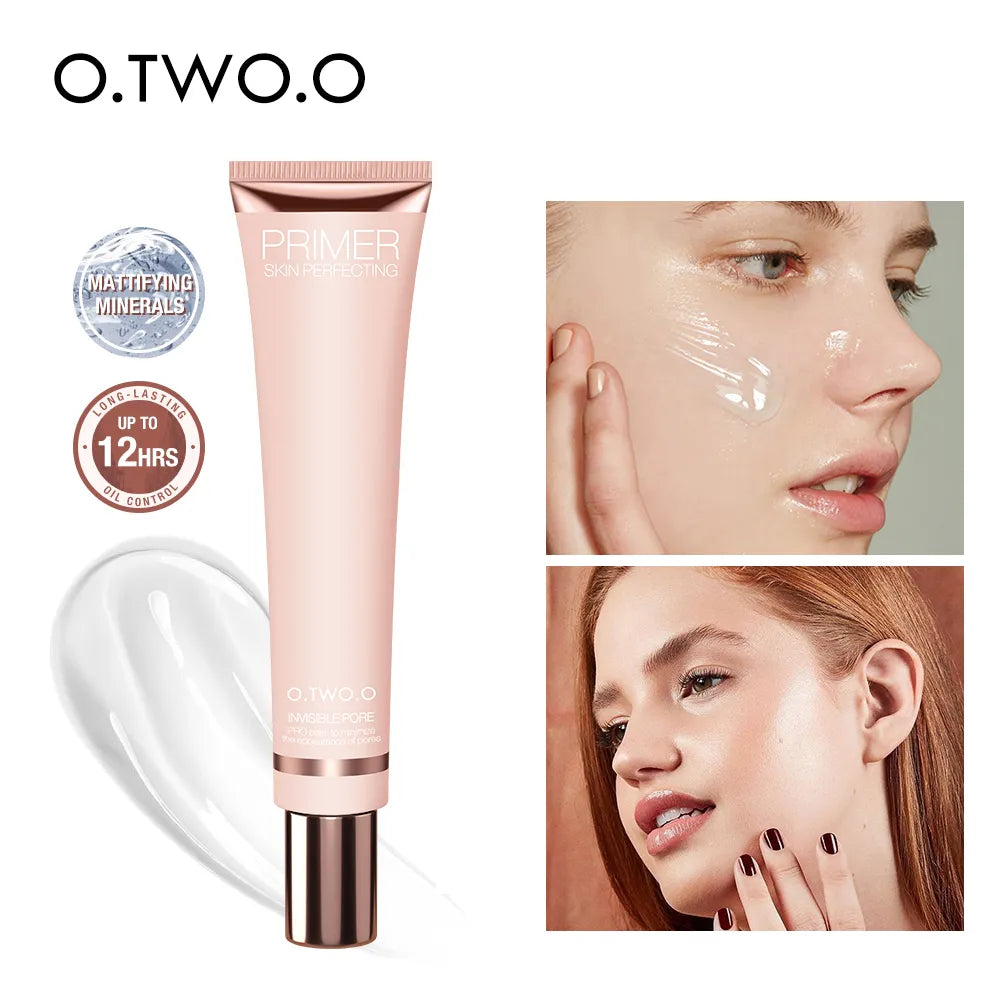 O.TWO.O Makeup Base Face Primer Gel Invisible Pore Light Oil-Free Makeup Finish No Creases Not Cakey Foundation Primer Cosmetic